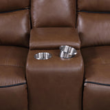 Greenfield 3-piece Power Reclining Sofa Set Saddle Brown 610264P-S3 - Ella Furniture