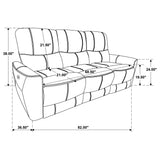 Greenfield 3-piece Power Reclining Sofa Set Saddle Brown 610264P-S3 - Ella Furniture