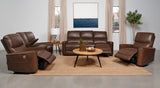 Greenfield 3-piece Power Reclining Sofa Set Saddle Brown 610264P-S3 - Ella Furniture
