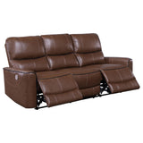Greenfield 3-piece Power Reclining Sofa Set Saddle Brown 610264P-S3 - Ella Furniture
