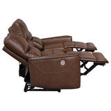 Greenfield 3-piece Power Reclining Sofa Set Saddle Brown 610264P-S3 - Ella Furniture