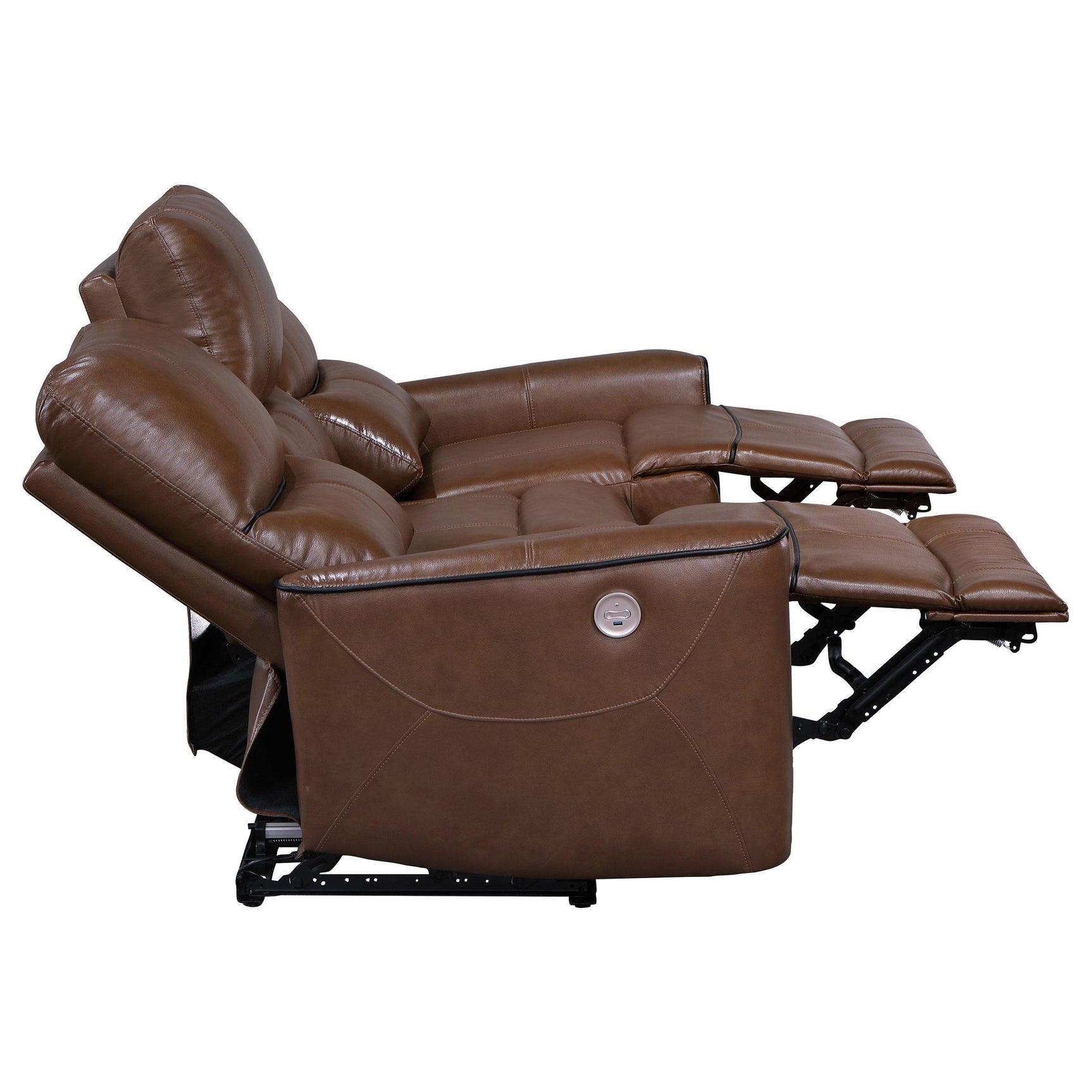 Greenfield 3-piece Power Reclining Sofa Set Saddle Brown 610264P-S3 - Ella Furniture