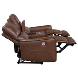 Greenfield 3-piece Power Reclining Sofa Set Saddle Brown 610264P-S3 - Ella Furniture