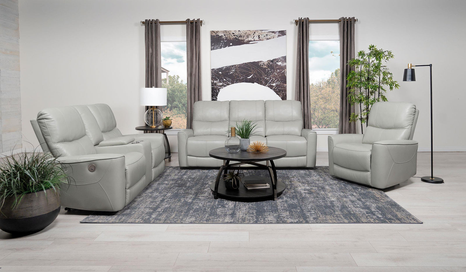 Greenfield 3-Piece Upholstered Power Reclining Sofa Set Ivory 610261P-s3 - Ella Furniture