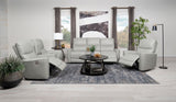 Greenfield power loveseat with flip-top console and cup holders