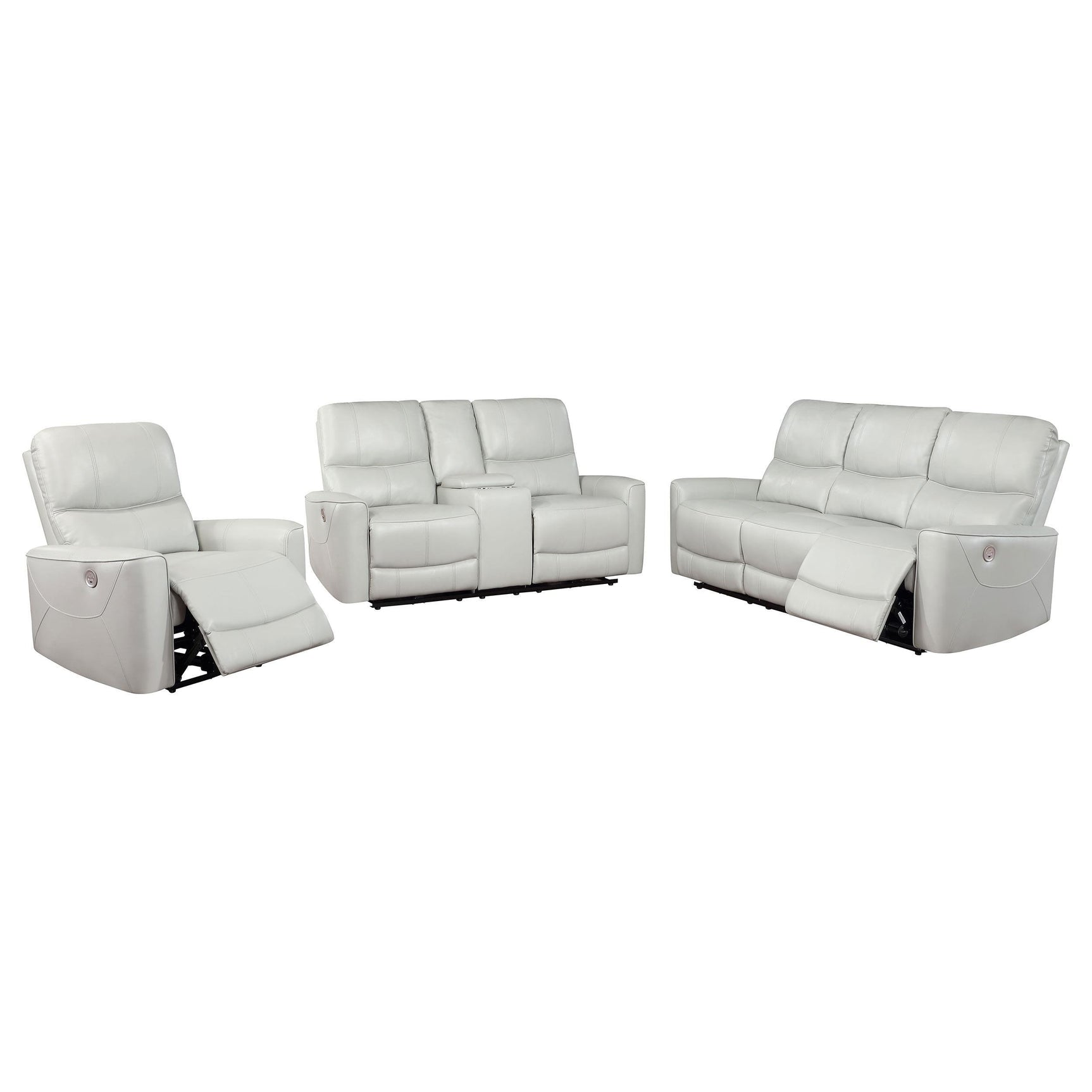 Greenfield power recliner with button control and USB ports