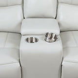 Greenfield Ivory Loveseat in modern living room setting