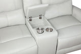 Greenfield power reclining loveseat console with remotes stored