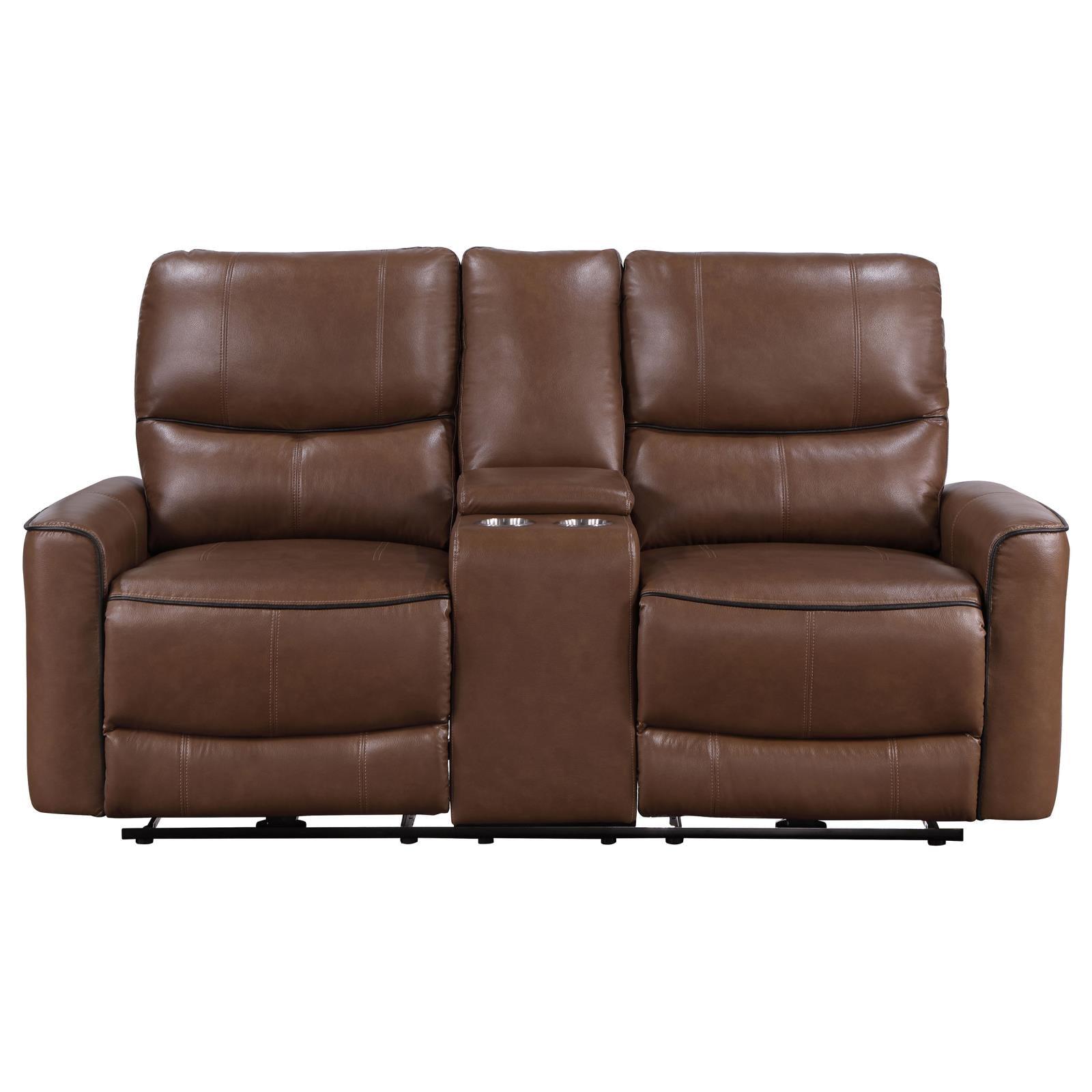 Greenfield loveseat cup holders with drinks placed