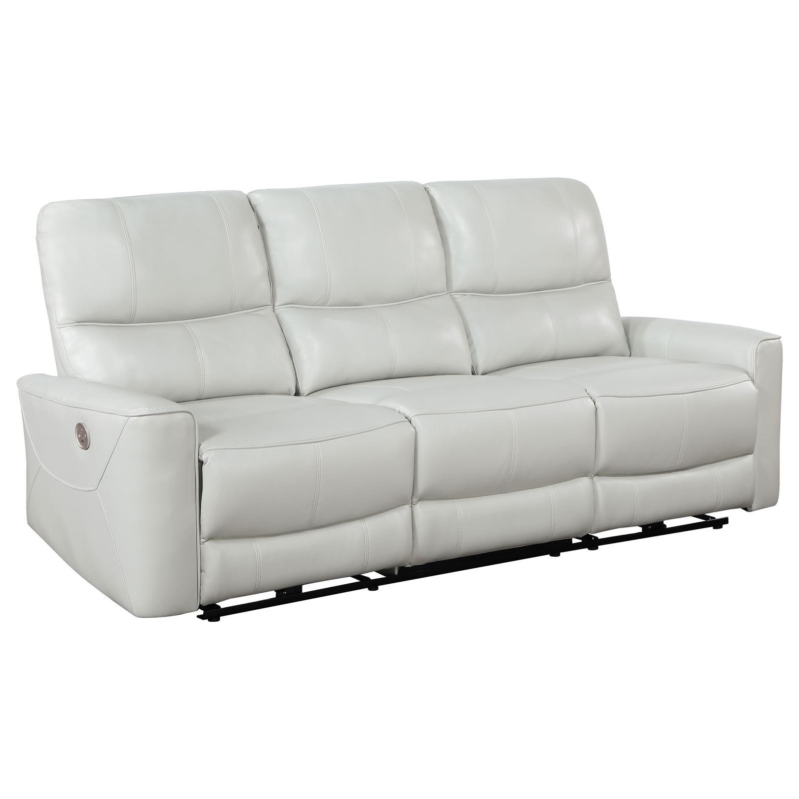 Greenfield Upholstered Power Reclining Sofa Ivory 610261P - Ella Furniture