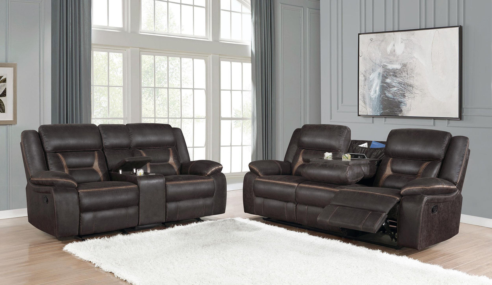 Close-up of Greer sofa's upholstery and padded armrest