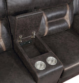 Greer sofa cupholders with folded drop-down table