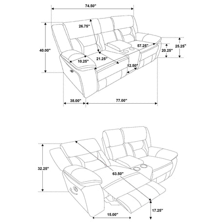 Side view of swivel glider recliner
