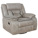 Back view of sofa set showing upholstery and structure