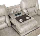 Swivel glider recliner in reclined position