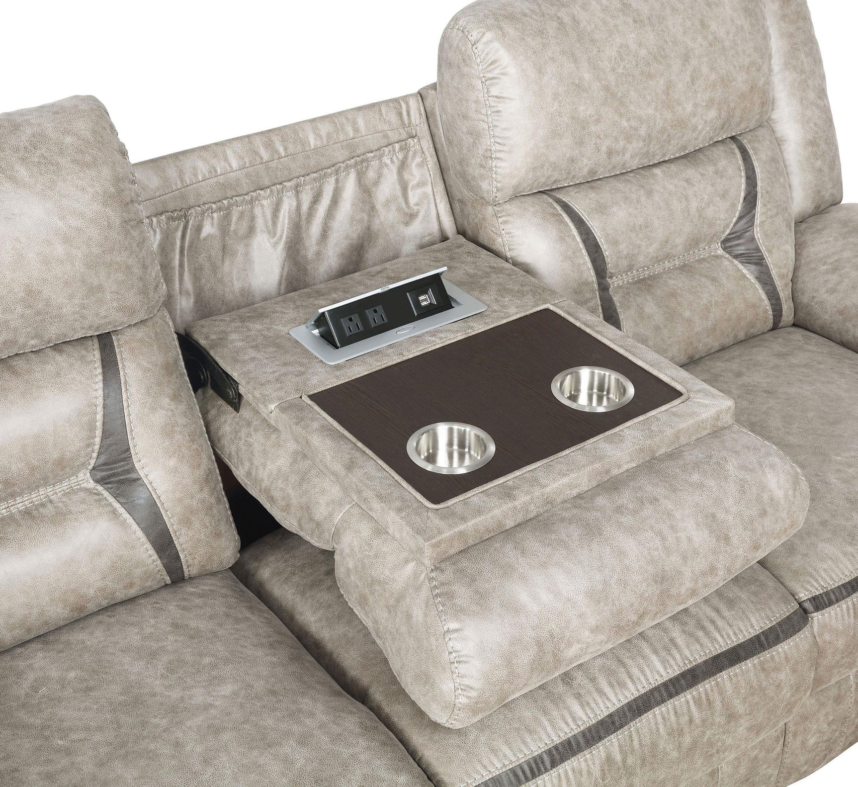 Swivel glider recliner in reclined position