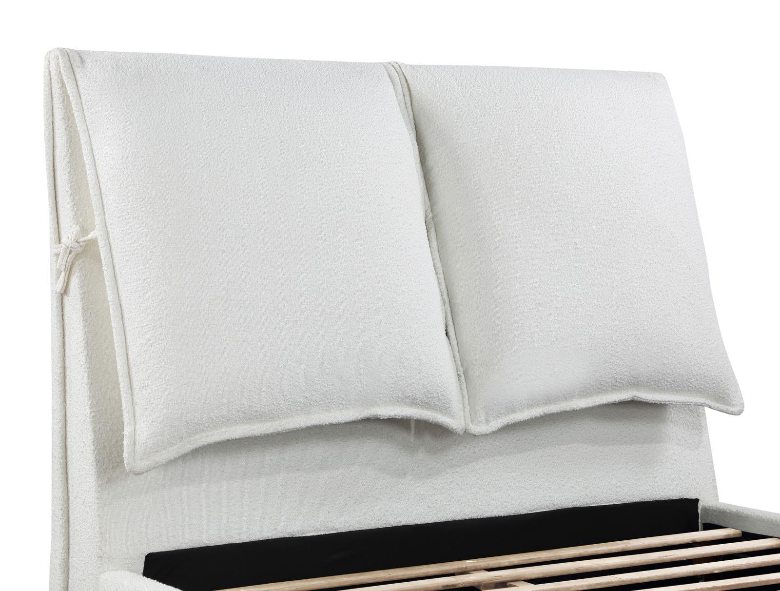 View showcasing curved pillow headboard