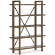 Roanhowe brown wood bookcase angled view