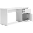 Onita White Office Desk angled front view