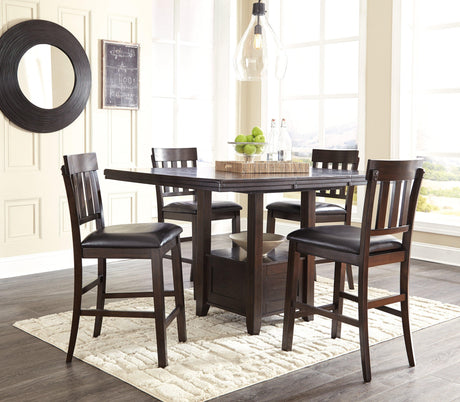 Haddigan dining set side angle with four barstools