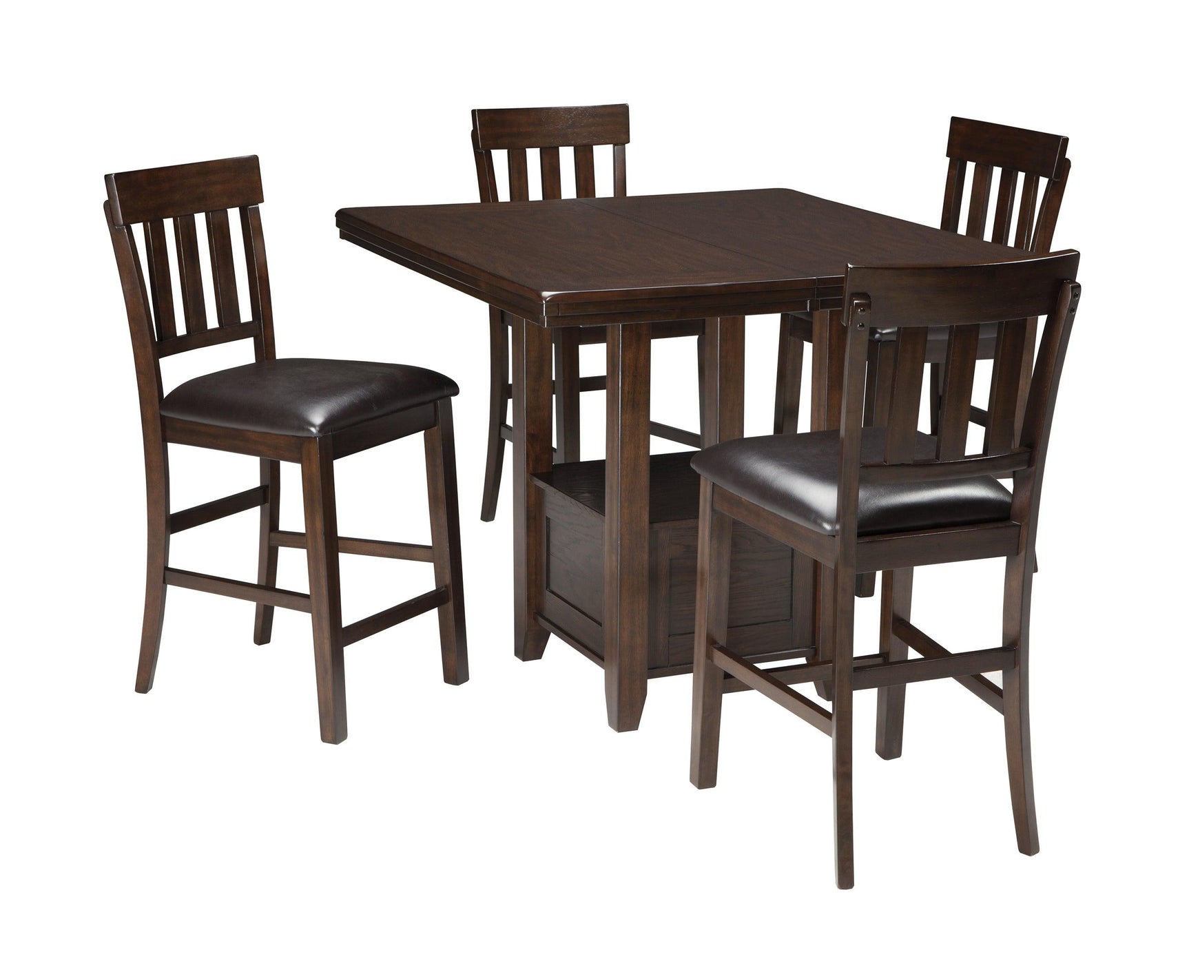 Barstools on Haddigan dark brown counter height dining table