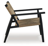 Back view of Halfmore black framed accent chair