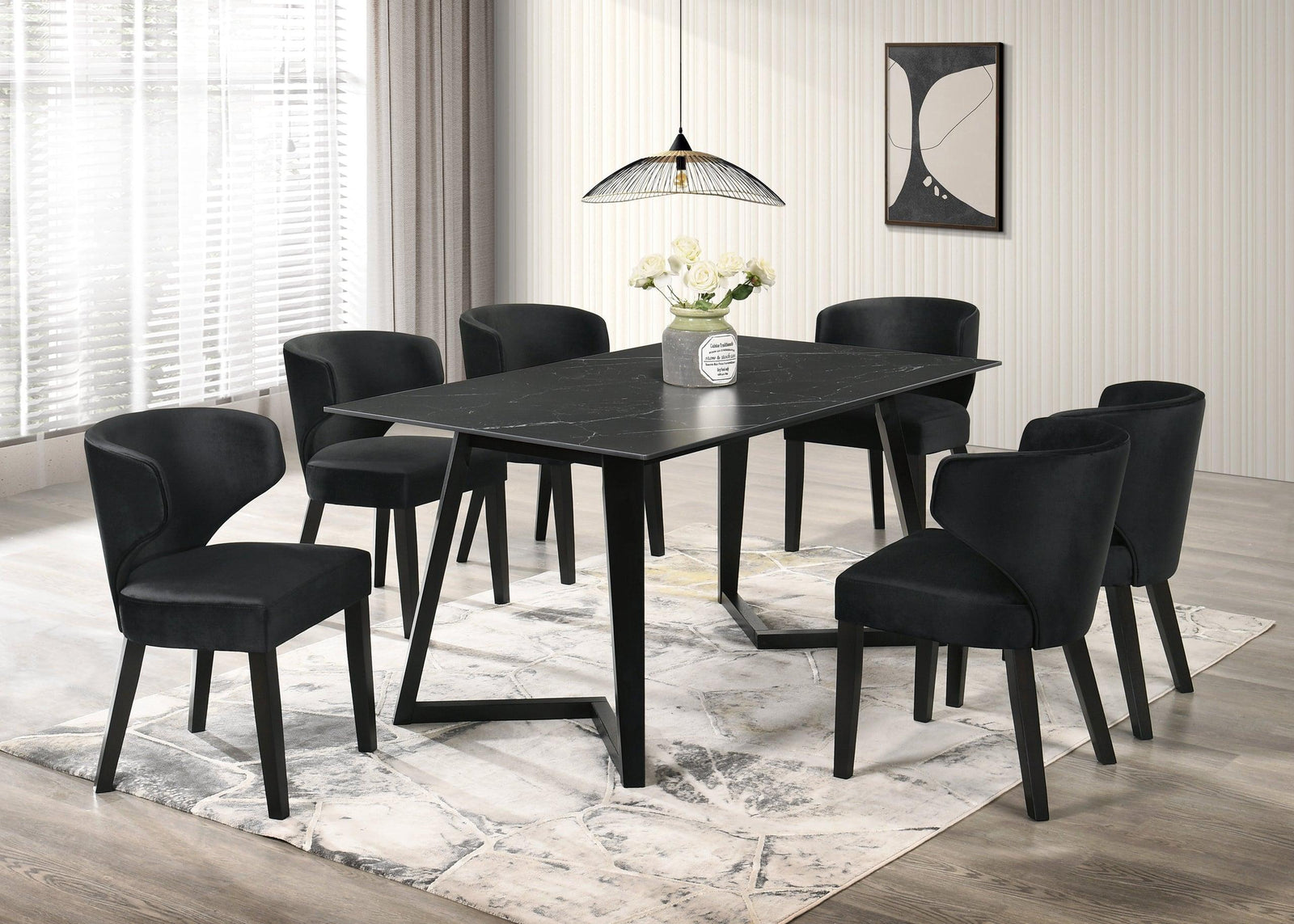 main view of Hamilton Onyx Black Dining Room Set dining room furniture