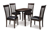 Hammis Dark Brown Round Dining Room Set room view