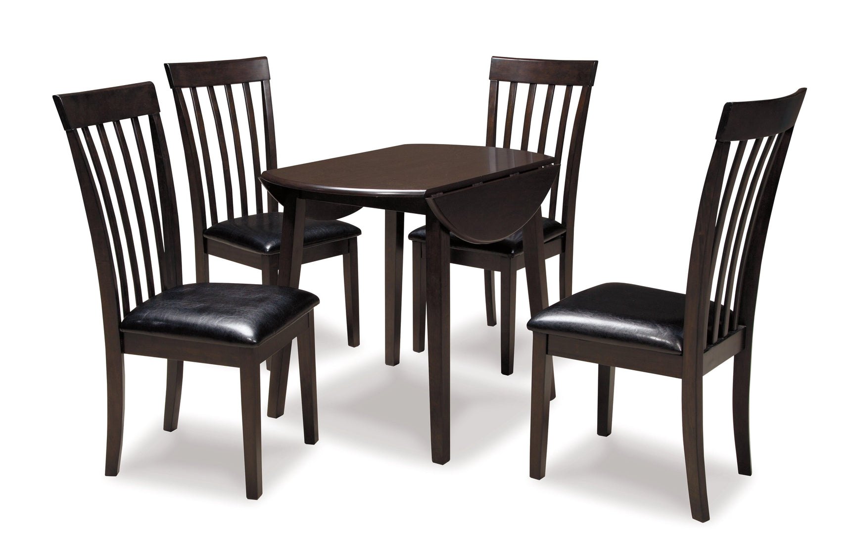 Hammis Dark Brown Round Dining Room Set room view