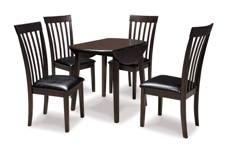 Hammis Dark Brown Round Dining Room Set room view