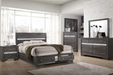 Close-up of Hannah Grey Nightstand drawer and hardware
