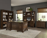 Front view showcasing rich wood finish
