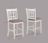 Hartwell chalk gray oval extendable counter height dining table detail view