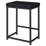 Tables and stools viewed from side