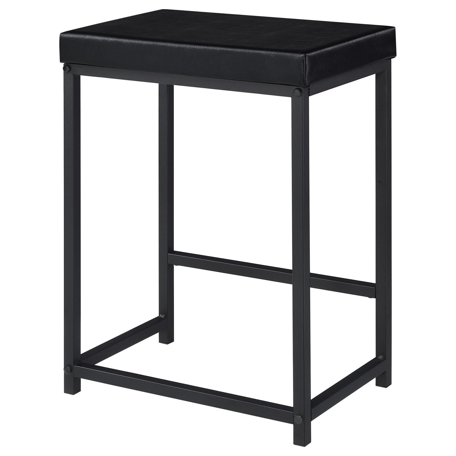 Tables and stools viewed from side
