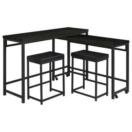 Top view showing tabletops and stools arrangement