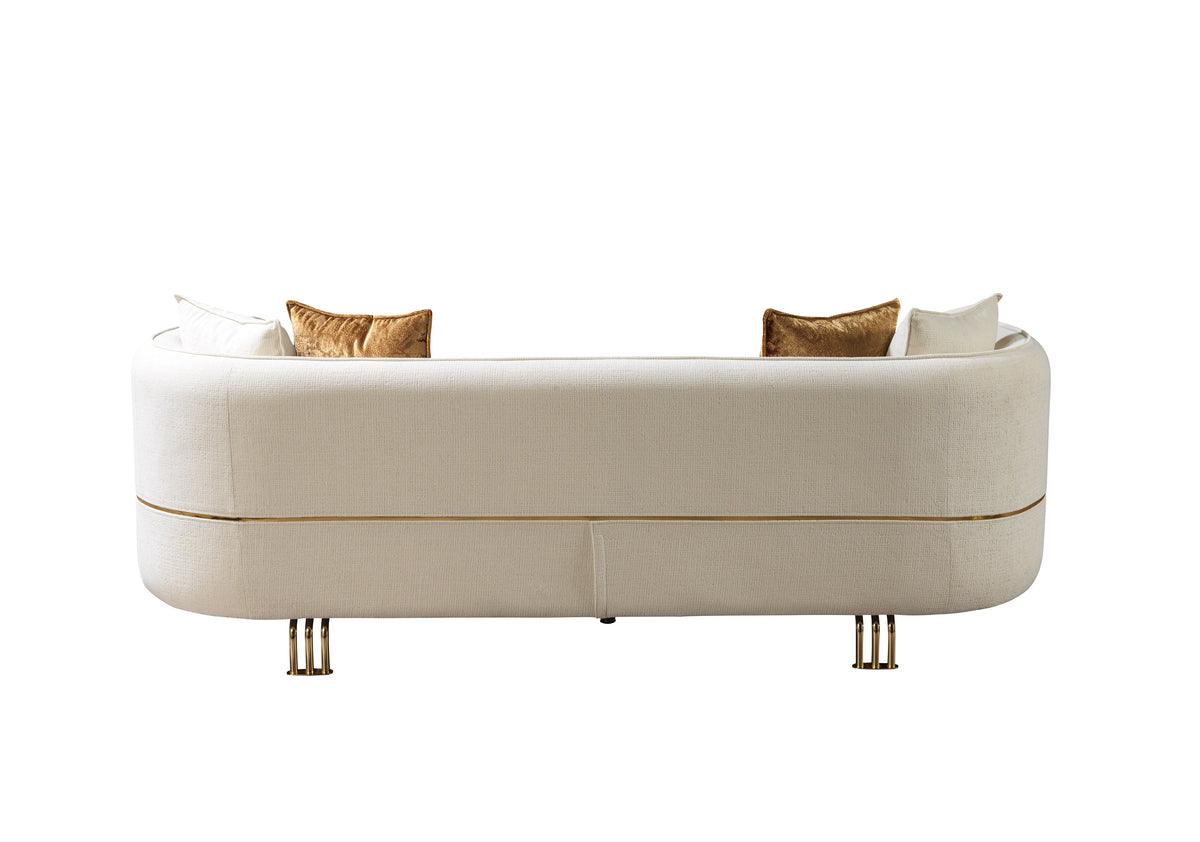 main view of Helena Ivory Velvet Sofa & Loveseat furniture