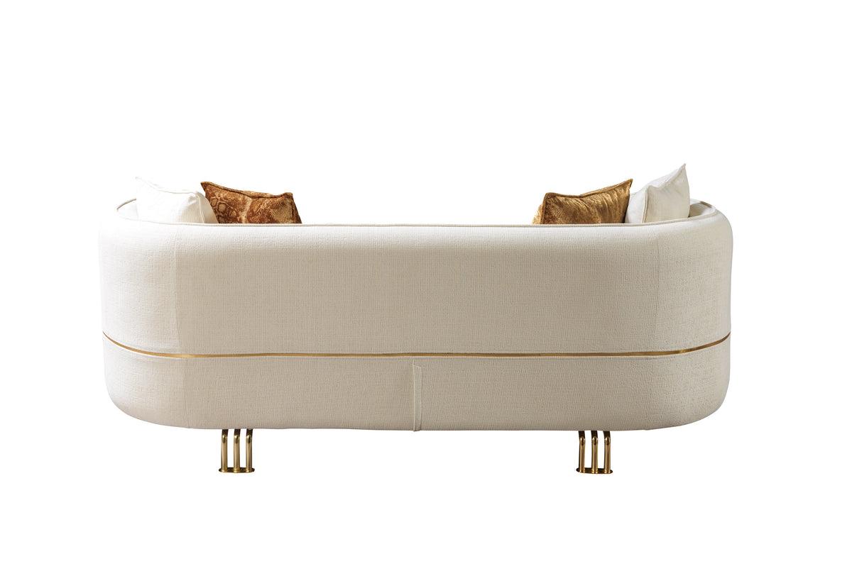 side view of Helena Ivory Velvet Sofa & Loveseat furniture
