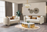 side view of Helena Ivory Velvet Sofa & Loveseat furniture