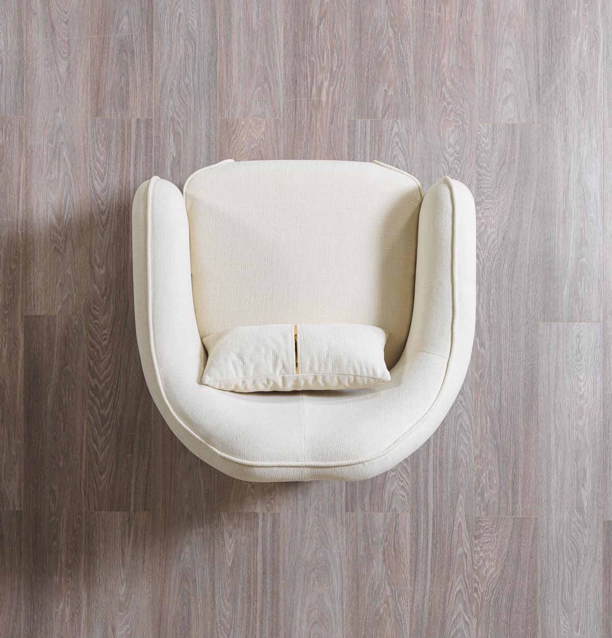 main view of Helena Ivory Velvet Sofa & Loveseat furniture
