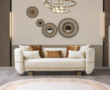 main view of Helena Ivory Velvet Sofa & Loveseat furniture
