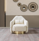 detail view of Helena Ivory Velvet Sofa & Loveseat furniture