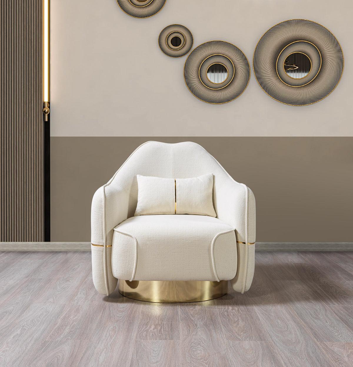 detail view of Helena Ivory Velvet Sofa & Loveseat furniture