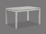 Dining room view of Henderson driftwood solid wood dining set with fabric upholstered seating