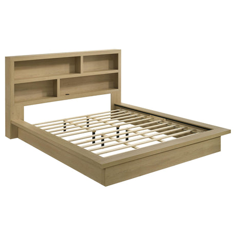 Hendricks Eastern King Bookcase Headboard Platform Bed Light Oak from Decor Furniture