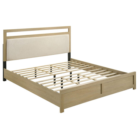 Hendricks Eastern King Panel Headboard Platform Bed Light Oak from Decor Furniture