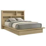 Hendricks Queen Bookcase Headboard Platform Bed Light Oak view 3
