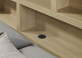 Hendricks Queen Bookcase Headboard Platform Bed Light Oak view 7