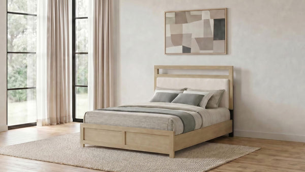 Hendricks Queen Panel Headboard Platform Bed Light Oak view 2