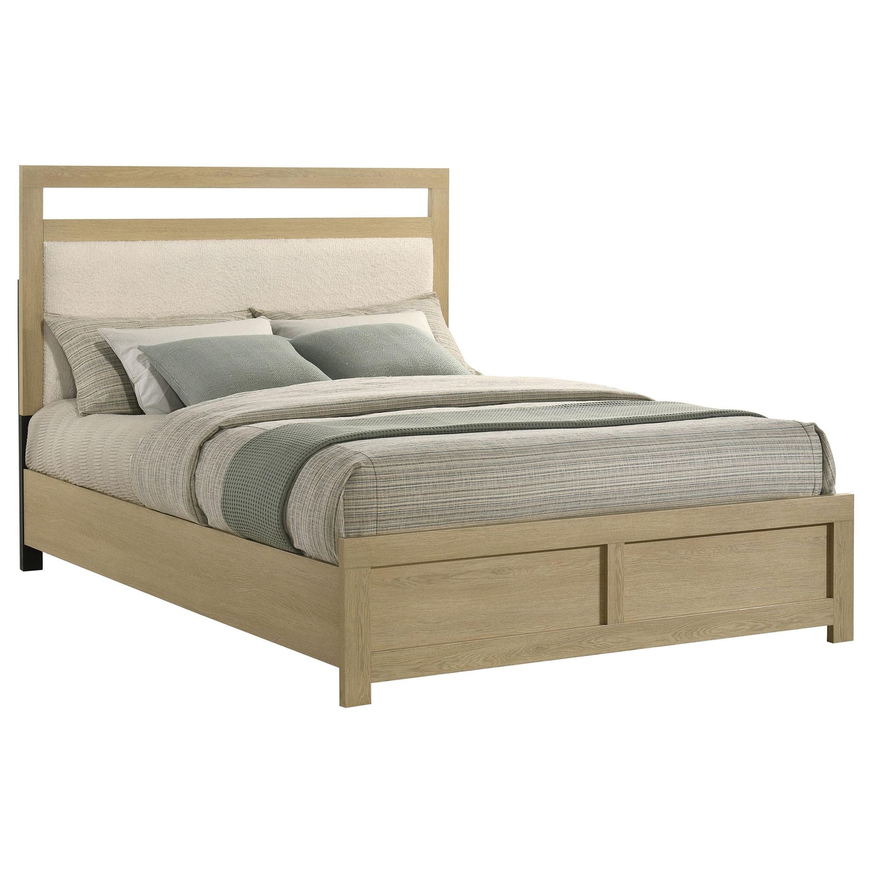 Hendricks Queen Panel Headboard Platform Bed Light Oak view 3